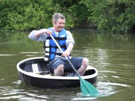 Coracle Man Steve Cox of N-able our nominated good cause for the 2020 Walk.